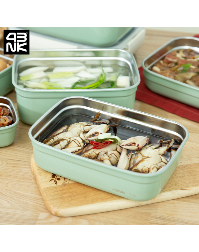 포비앤케이 프라임락 민트 컬러 스텐 밀폐용기 세트 9 착용컷