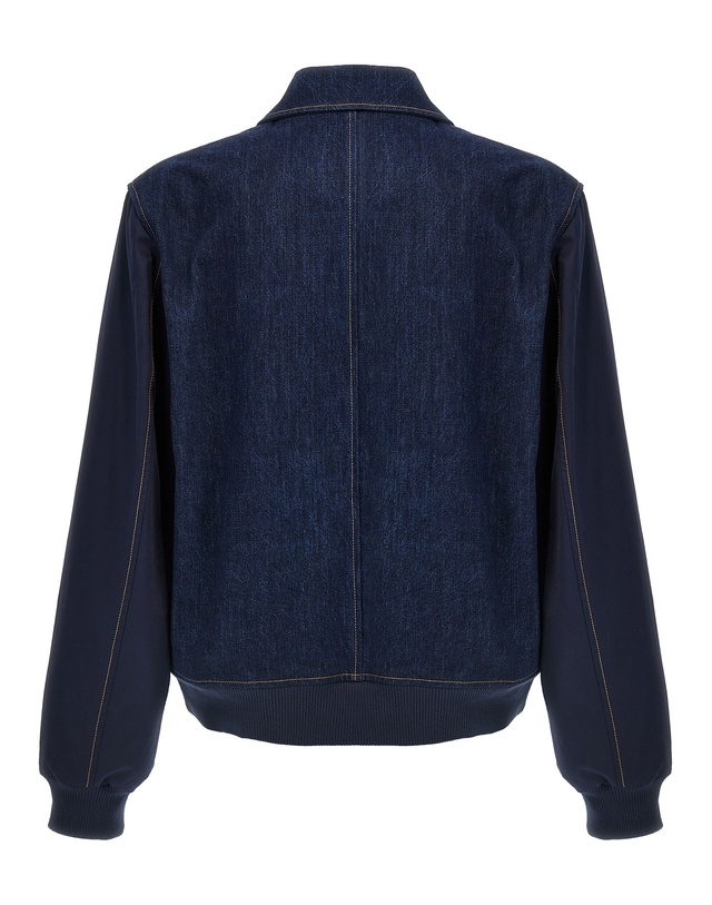 웨일스보너 [해외직구][웨일스 보너]The Echo Denim Varsity 데님 자켓 MS25DE09DE01599 5248478 착용컷
