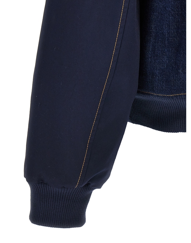 웨일스보너 [해외직구][웨일스 보너]The Echo Denim Varsity 데님 자켓 MS25DE09DE01599 5248478 착용컷