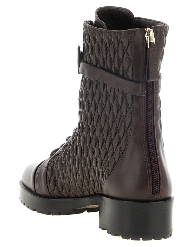 알렉산더 버만 [해외직구][알렉산더버만]Quilted Clarita Combat 부츠 B3503300390001DARKPLUM 7598624 착용컷