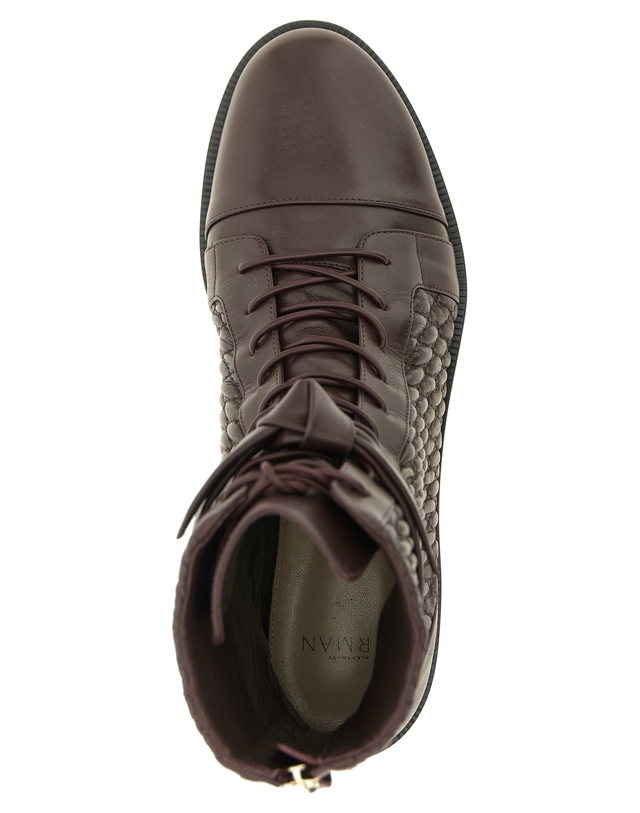 알렉산더 버만 [해외직구][알렉산더버만]Quilted Clarita Combat 부츠 B3503300390001DARKPLUM 7598624 착용컷