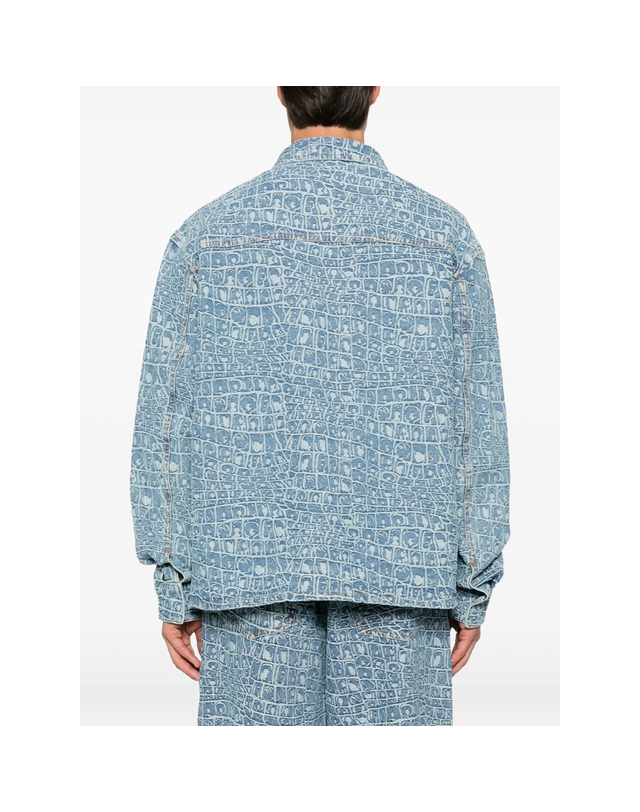 데일리 페이퍼 [해외직구][데일리페이퍼] 긴팔 셔츠 2610139 CROC JACQU BLUE 7573366 착용컷