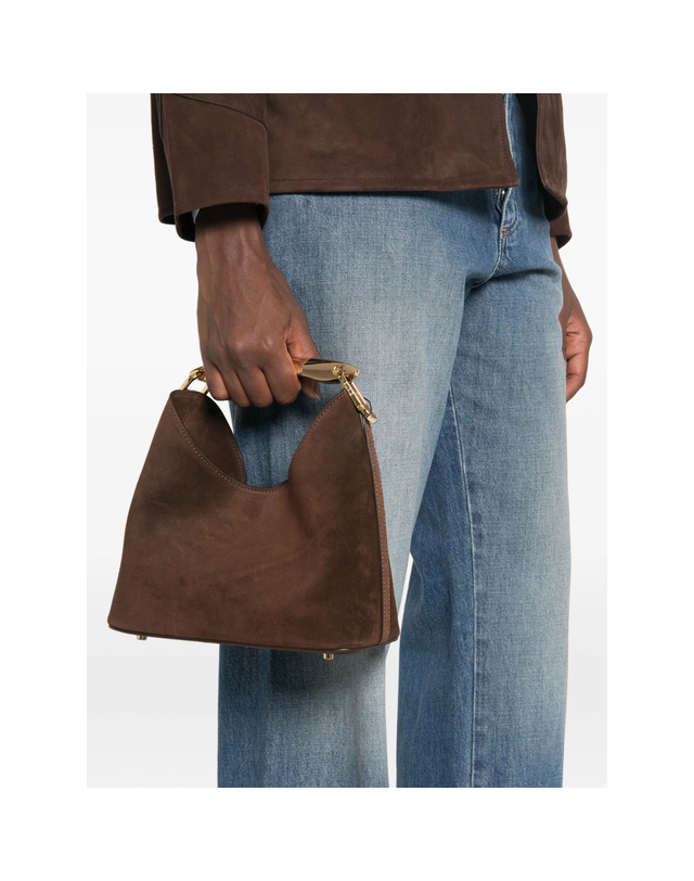 엘렘 [해외직구][엘레메] 토트백 SMALL BOOMERAN SUEDE BROWN 7492753 착용컷