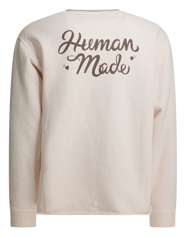 휴먼메이드 [해외직구][휴먼 메이드]Henley 맨투맨 HM30CS012WHITE 6963698 착용컷