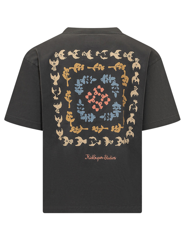 키드슈퍼 [해외직구][키드슈퍼] 반팔 티셔츠 SS26TEE14 BLACK 7550155 착용컷