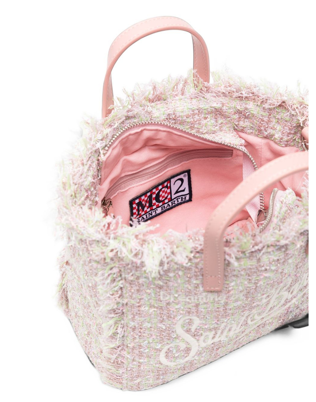 엠씨투 세인트바스 [해외직구][세인트 바쓰] 토트백 VAMI032 VANITY MINI TWEED N 00171M 7597508 착용컷