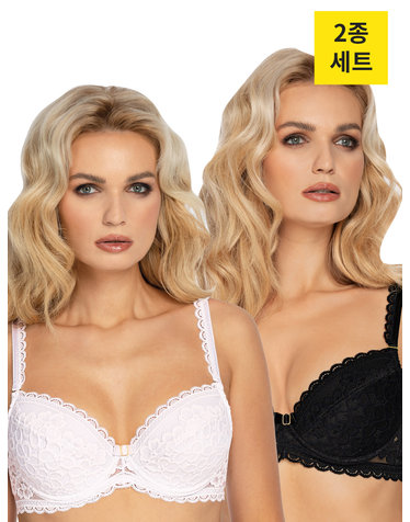 [로사]지젤라 레이스 와이어 푸쉬업브라 2종 세트