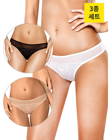 [파리파리]에비 레이스 삼각팬티 3종 세트