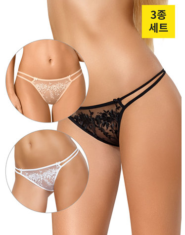 [파리파리]사리 레이스 삼각티팬티 3종 세트