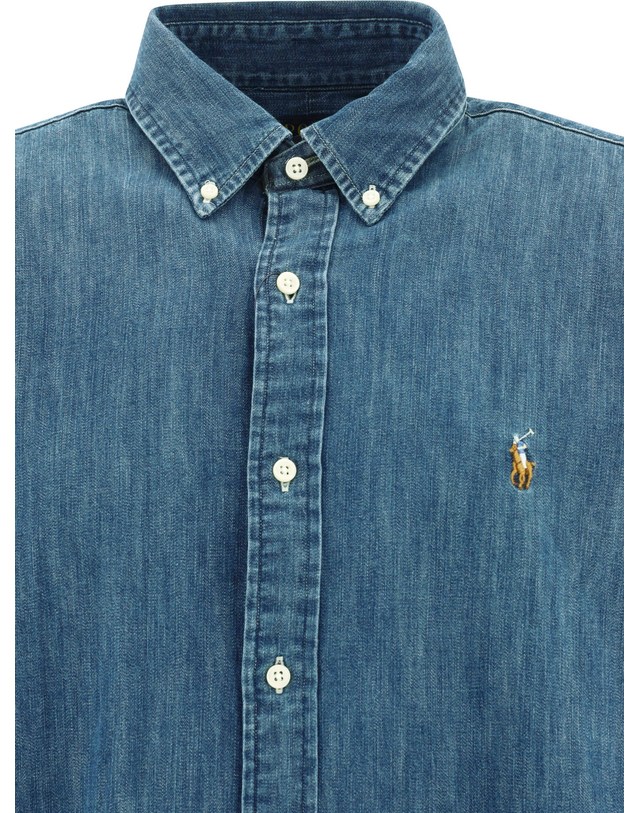폴로 랄프로렌 [해외직구][폴로랄프로렌] 긴팔 셔츠 710792043001DENIM 7434294 착용컷