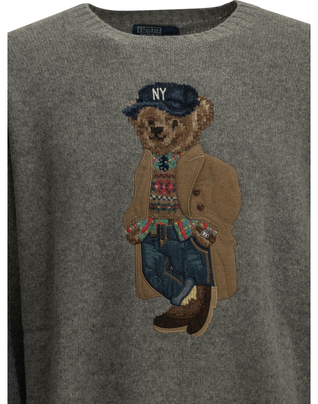 폴로 랄프로렌 [해외직구][폴로랄프로렌]Polo Bear 니트 710B28590001GREY COMBO 7560328 착용컷