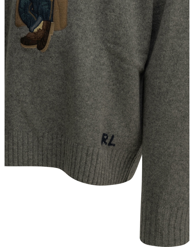 폴로 랄프로렌 [해외직구][폴로랄프로렌]Polo Bear 니트 710B28590001GREY COMBO 7560328 착용컷