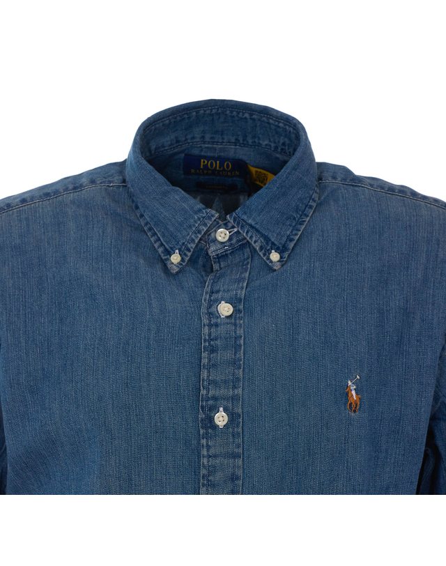 폴로 랄프로렌 [해외직구][폴로랄프로렌] 긴팔 셔츠 710792043001DENIM 7584585 착용컷