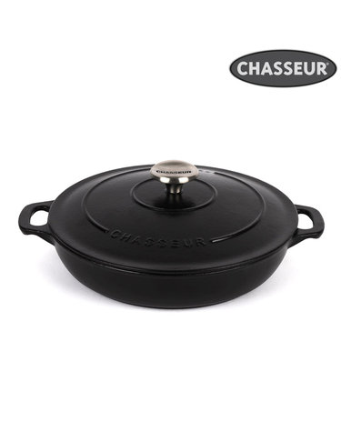 [차세르] 프리미엄 무쇠주물 전골냄비 24cm (블랙)