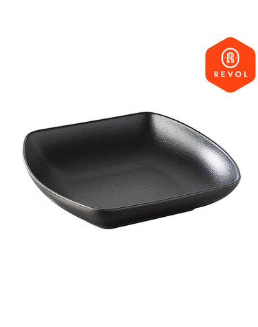 [레볼] 클럽 사각 깊은 접시 20cm (블랙)