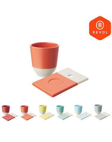 [레볼] 칼라랩 받침접시 14x9cm 1p+칼라랩 티컵 200ml 1p *색상선택
