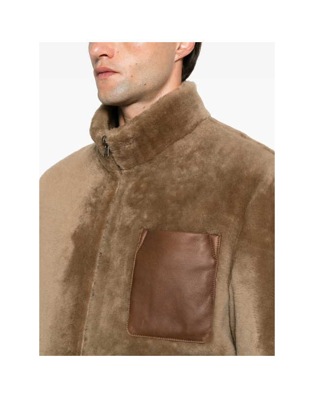 살바토레 산토로 [해외직구][살바토레 산토로] 남성 가죽 자켓 51529-U CAMEL 7578874 착용컷