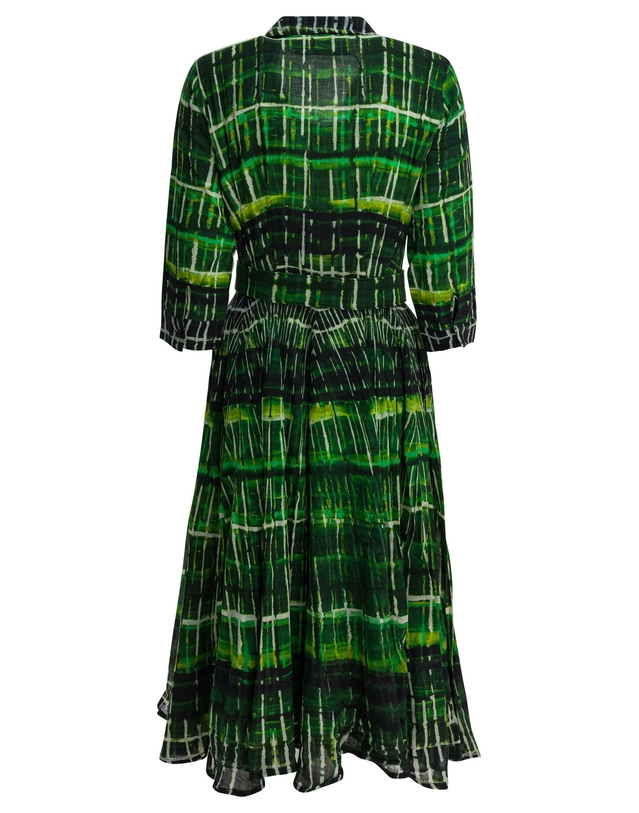 사만다성 [해외직구][사만다 성] 긴팔원피스 ASTERWATERCOLOR PLAID GREEN 6573508 착용컷