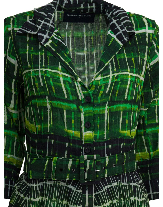 사만다성 [해외직구][사만다 성] 긴팔원피스 ASTERWATERCOLOR PLAID GREEN 6573508 착용컷