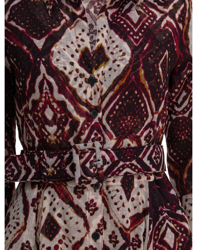 사만다성 [해외직구][사만다 성] 긴팔원피스 ASTERTIE DYE MALDIVES IVORY BURGUNDY 6598354 착용컷