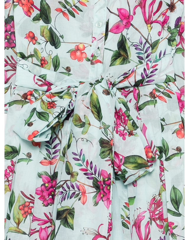 사만다성 [해외직구][사만다 성] 긴팔원피스 AUDREYDRESSSHIRTGALERIESUMMERBOUQUETSOFTAQUA 7230127 착용컷