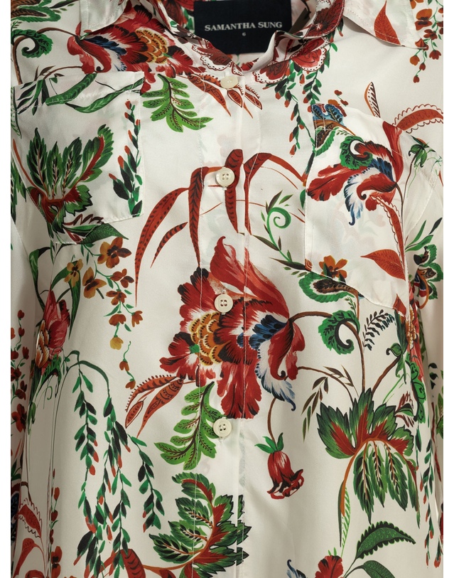 사만다성 [해외직구][사만다 성] 긴팔 셔츠 CAMICIA PIGIAMAASIAN BOTANICWHITE 7333404 착용컷
