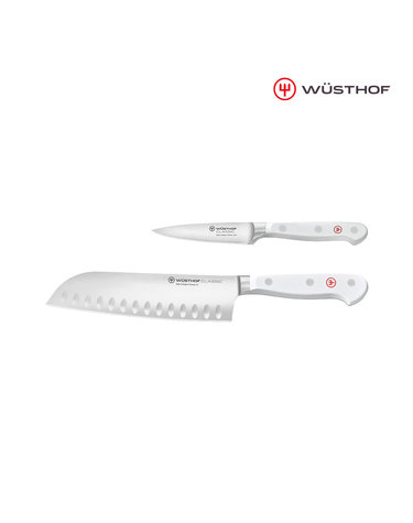[우스토프] 클래식 나이프 과도 식도 2종세트 (페어링 9cm+셰프 G산토쿠 17cm) 화이트