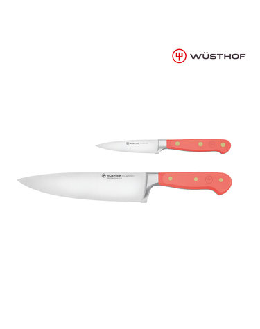 [우스토프] 클래식 나이프 과도 식도 2종세트 (페어링 9cm+셰프 20cm) 코랄 피치