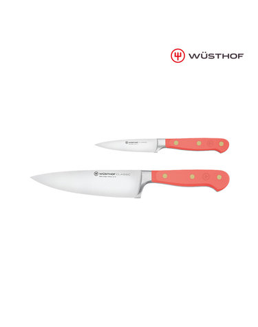 [우스토프] 클래식 나이프 과도 식도 2종세트 (페어링 9cm+셰프 16cm) 코랄 피치