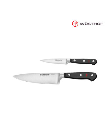 [우스토프] 클래식 나이프 과도 식도 2종세트 (페어링 9cm+셰프 16cm) 블랙