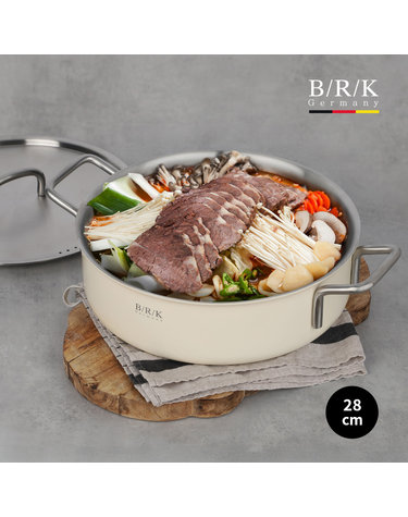 [BRK] 노르딕 통5중 전골냄비 28cm 크림 화이트