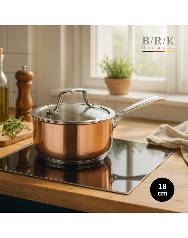 비알케이 [BRK] 모던쉐프 코퍼 통3중 동냄비 편수 18cm 착용컷