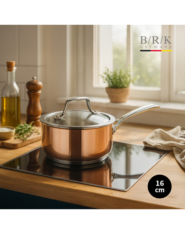 비알케이 [BRK] 모던쉐프 코퍼 통3중 동냄비 편수 16cm 착용컷