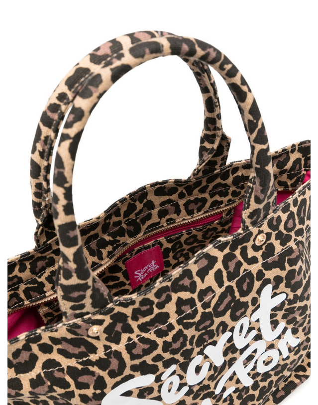 시크릿 폰 폰 [해외직구][시크릿 폰폰] 숄더백 CITYTOTEMLEOPARD 7336157 착용컷