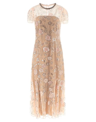[해외직구][셀프포트레이트]Pink Flower Sequin Embellished Midi 반팔원피스 PF26145MPPINK 7362844