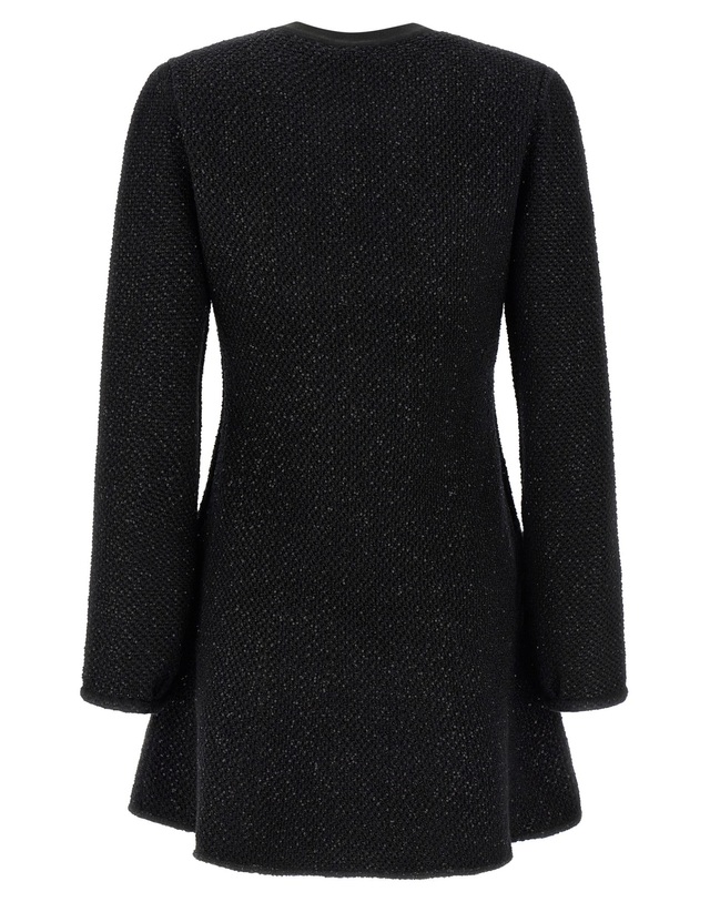 셀프포트레이트 [해외직구][셀프포트레이트]Black Sequin Knit Mini 긴팔원피스 RS26210SBBLACK 7193337 착용컷