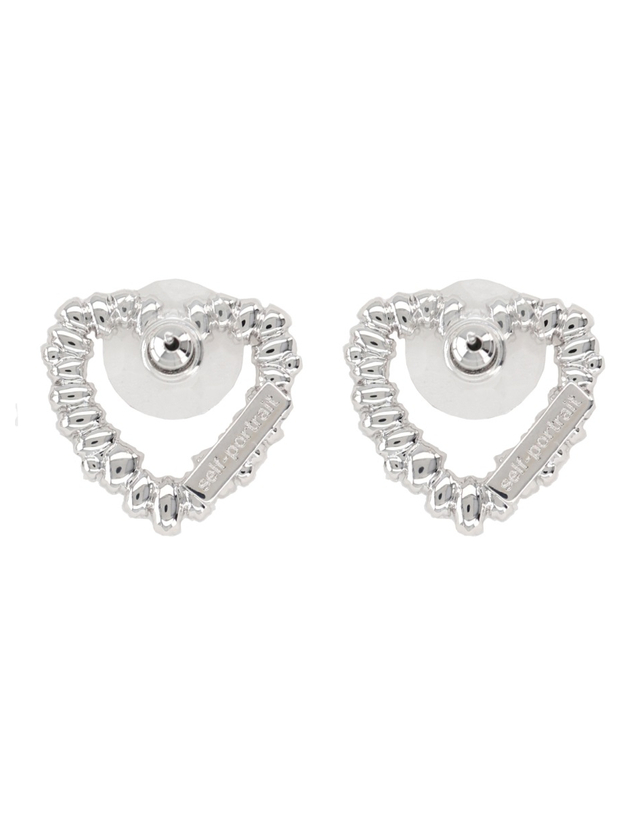 셀프포트레이트 [해외직구][셀프포트레이트]CRYSTAL HEART 귀걸이 RS26-624E-SL_SILVER 7195708 착용컷