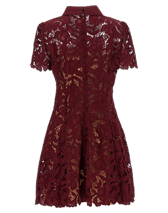 셀프포트레이트 [해외직구][셀프포트레이트]Burgundy Lace Mini 반팔원피스 PF26111SABUBURGUNDY 7356029 착용컷