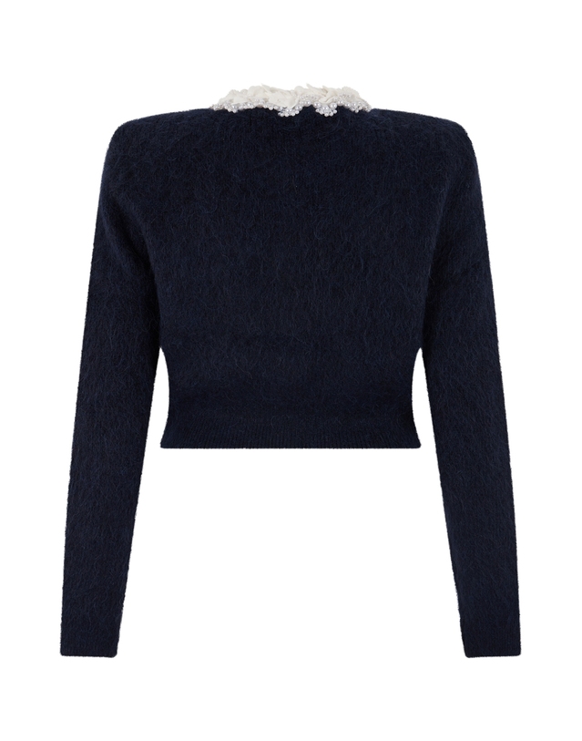 셀프포트레이트 [해외직구][셀프포트레이트] 가디건 AW26176TN_NAVY 7564729 착용컷