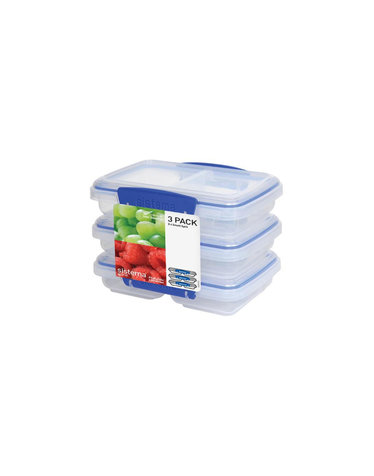 [시스테마] 클립잇 블루 두칸용기 소 350ml 3팩 세트