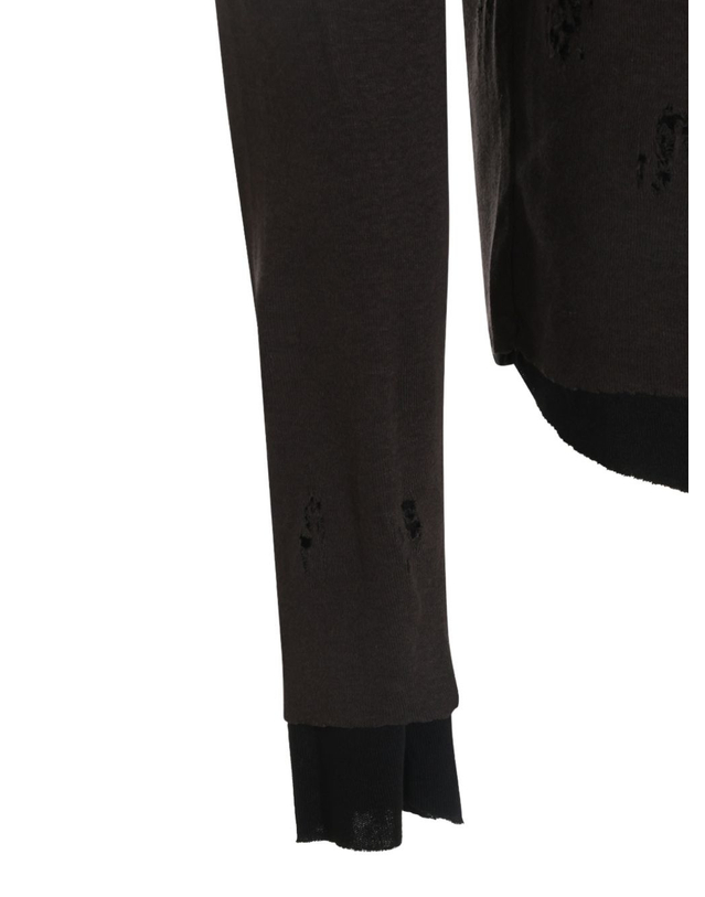 톰 크롬 [해외직구][톰크롬] 긴팔 티셔츠 MTS96901COLD BROWN 7612651 착용컷