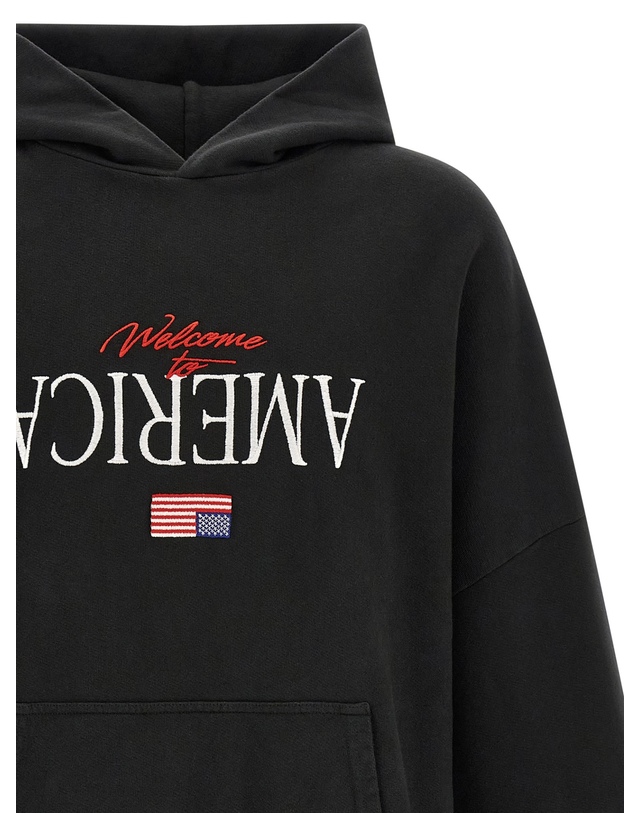 윌리 차바리아 [해외직구][윌리 차바리아]Welcome To America-Hooligan 후드 티셔츠 WCJSY0241001 7277977 착용컷