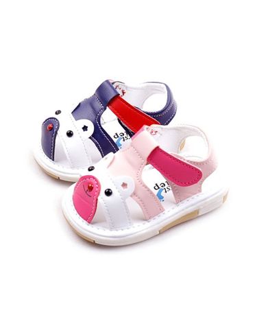 [보리보리] 풋풋 유아 빨강코 삑삑이 샌들 찍찍이신발