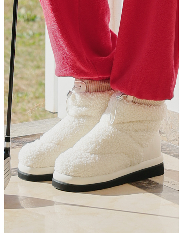 퍼디 [퍼디] 그리드 덤블 숏 부츠(4cm) 착용컷
