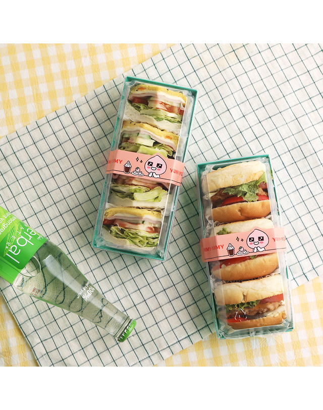 카카오프렌즈 카카오프렌즈 라이언카페 어피치샌드위치박스 10P 착용컷