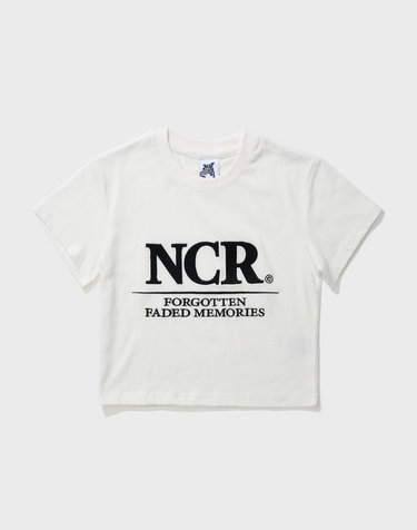 NCR 시그니처 크롭 반팔 티셔츠 화이트