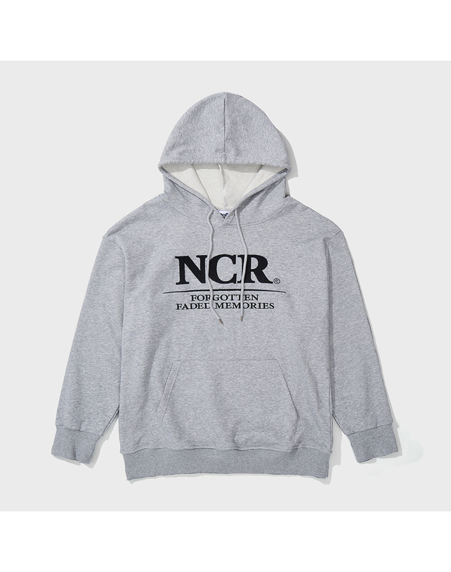 앤커버 NCR 시그니처 후드티 그레이 착용컷