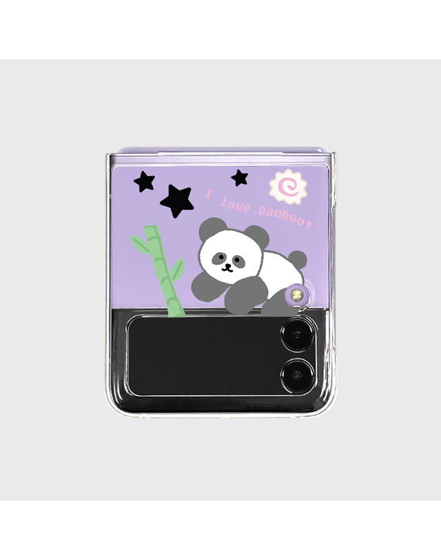 어프어프 I LOVE IT PANDA-BLACK(Z플립-클리어하드) 착용컷