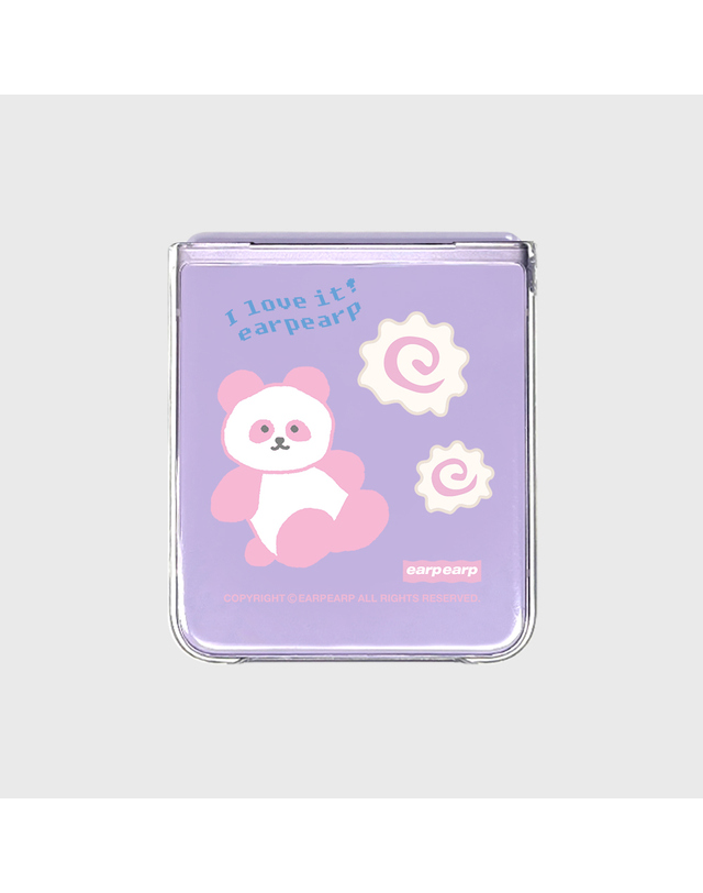 어프어프 I LOVE IT PANDA-PINK(Z플립-클리어하드) 착용컷