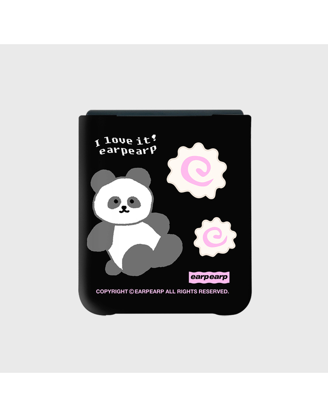 어프어프 I LOVE IT PANDA-BLACK(Z플립-하드) 착용컷